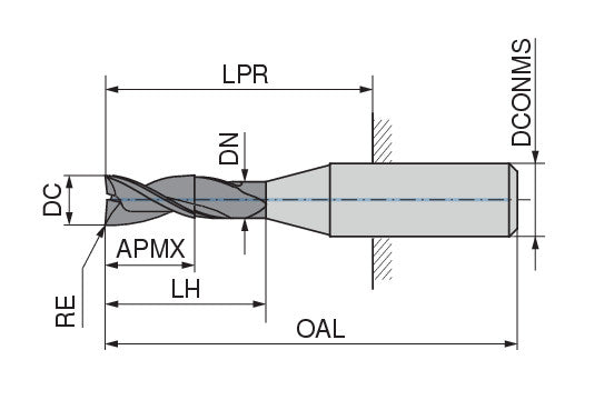 Ceratizit 3B0010-06000.0130.R03.R00500.HA.B580 AluLine End Mills With Corner Radius W 5371406105 (0719861)
