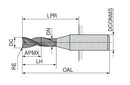 Ceratizit 3B0010-06000.0250.R03.R00300.HA.B580 AluLine End Milling Cutter With Corner Radius 5371406403 (0720351)