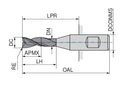 Ceratizit 3B0010-06000.0160.R03.R00500.HB.B580 AluLine End Milling Cutter With Corner Radius 5371506205 (0720173)