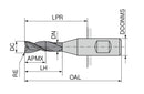 Ceratizit 3A0010-12000.0490.R03.R04000.HB.B580 AluLine End Milling Cutter With Corner Radius 5371112440 (0720108)