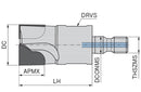 Ceratizit PCD SLOT-MILLING CUTTER 16,0 NZ3 IK Drilling Slot Screw-in Cutter 5001601600 (0682190)