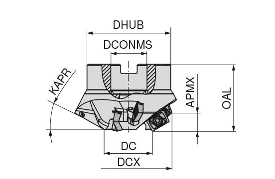 Ceratizit A242.84.R.03-15.30° CoreLine Chamfer Milling Cutter 242-15 5076813003 (0726081)