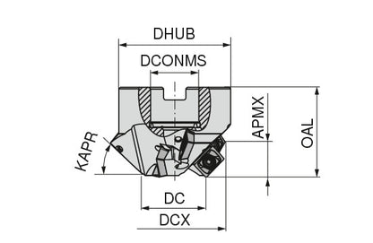 Ceratizit A242.75.R.03-15.45° CoreLine Chamfer Milling Cutter 242-15 5076814503 (0725848)