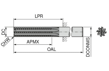Ceratizit 3A0032-12700.0320.R08..HA.K131 MonsterMill Neutral-fluted End Mills FRP 5259512700 (0725455)