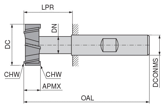 Ceratizit N.TN.25,0.11,0.Z8.HB TI1000 T-slot Milling Cutters 5406525000 (0724112)