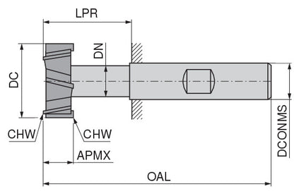Ceratizit N.TN.12,5.6,0.Z6.HB TI1000 CoreLine - T-slot Milling Cutters - 5406512500 (0724106)