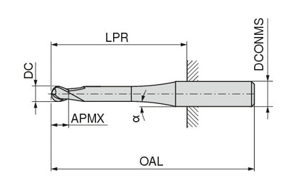 Ceratizit 3A0285-00500.0015.R02.R00250.HA.B270 CoreLine Ball-nosed End Mills N 5205195000 (0716491)