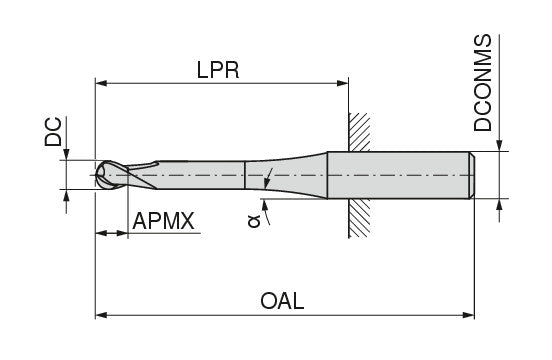 Ceratizit 3A0029-03000.0100.R02.R01500.HA.B270 CoreLine Ball-nosed End Mills N 5205133000 (0716526)