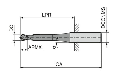 Ceratizit 3A0029-01500.0040.R02.R00750.HA.B550 CoreLine Ball-nosed End Mills N 5205501500 (0716211)