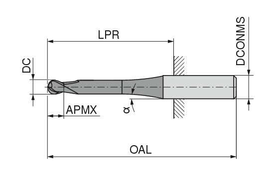 Ceratizit 3A0029-06000.0160.R02.R03000.HA.B550 CoreLine Ball-nosed End Mills N 5205506000 (0716229)