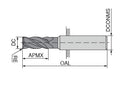 Ceratizit 3D0556-02500.07500.R05.R00300.HA.C95 OptiLine End Milling Cutter With Corner Radius 5900690130 (0650187)