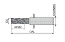 Ceratizit 3D0556-02500.07500.R05.Z00000.HA.C95 OptiLine End Milling Cutter 5900625030 (0650189)