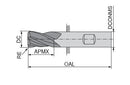 Ceratizit 3DX100-01875.06250.R03.R00300.HA.X104 End Milling Cutter With Corner Radius 5901118833 (0717546)