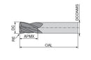 Ceratizit 3DX101-01875.06250.R03.R00300.HA.X104 CoreLine End Mills With Corner Radius UN 5901518833 (0717567)