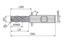 Ceratizit 3DX119-10000.27500.R03.R00300.HA.X106 CoreLine End Mills With Corner Radius AL 5903099928 (0650560)