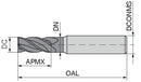 Ceratizit 3DX160-10000.26250.R07.S00000.HA.X105 OptiLine End Milling Cutter 5905799926 (0717881)