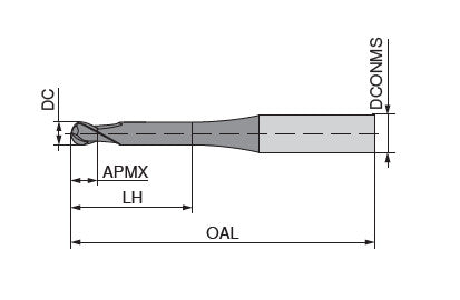 Ceratizit UN.0080.2.R0040.HA.0080.4000.3° ALTIN-U SOLID CARBIDE BALL NOSED MILLING CUTTER 12180938 (0717949)