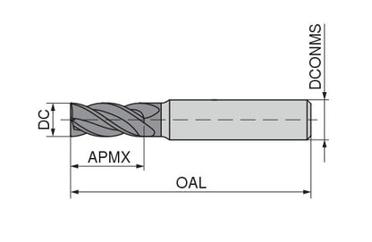 Ceratizit 3DX645-06250.16250.R05.Z00000.HA.X104 CoreLine End Mill UN 5907562526 (0724216)