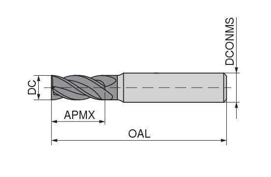 Ceratizit 3DX645-03750.05000.R05.Z00000.HA.X104 CoreLine End Mill UN 5907537513 (0724202)