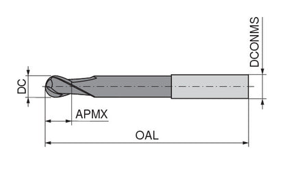 Ceratizit 3DX662-03125.07500.R02.R01563.HA.X104 CoreLine Ball-nosed End Mills UN 5907731324 (0723871)
