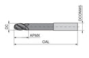 Ceratizit 3DX663-01875.06250.R03.R00938.HA.B270 Ball Nosed Cutter 5907818833 (0723946)