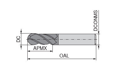 Ceratizit 3DX664-03750.11250.R04.R01875.HA.X104 CoreLine Ball-nosed End Mills UN 5908137530 (0724079)