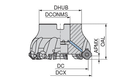 Ceratizit A270.100.R.07-09 MaxiMill 270-09 Shell Mill 50704600 (0711908)