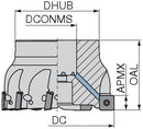Ceratizit A490.250.R.07-09-A100-200-EF MaxiMill 490-09 Shell Mill 5872825007 (0712711)