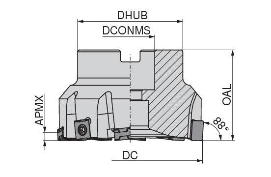 Ceratizit AHEC.80.R.08B-11 MaxiMill Shell Mill 50733580 (0713234)