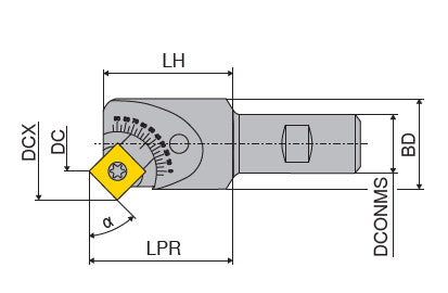 Ceratizit C490.26.R.01-12-B20-AC CoreLine Adjustable Angle Milling Cutter 490-12 5069002000 (0725211)