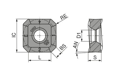 Ceratizit SAKU 1706ABSR-F50 CTPP225 CoreLine Carbide Milling indexable Insert 51004070 (0716621)
