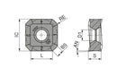 Ceratizit SOHU 1204ABSR-R50 CTPK220 CoreLine Carbide Milling indexable Insert 5113962000 (0722071)