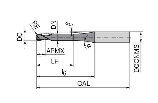 CERATIZIT H.TO.2,0.30°.Z2.R0,5.HA.L TI2000 SOLID CARBIDE TORUS MILLING CUTTER 5230402000 (0649924)