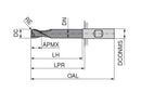 Ceratizit H.TO.12.30°.Z2.R4,0.HB.L TI2000 BlueLine - Torus Cutter 52304120 (0649949)