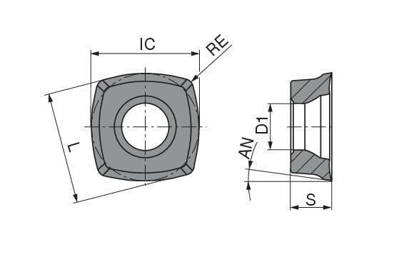 Ceratizit XPLX 060305SR-M50 CTCP220 CARBIDE MILLING INSERT 11992781 (0716600)