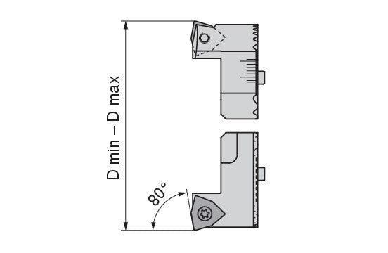Ceratizit INSERT HOLDER VD Ø30-41 80° W2924 SpinTools Tool Twin G01 6287504100 (0660907)
