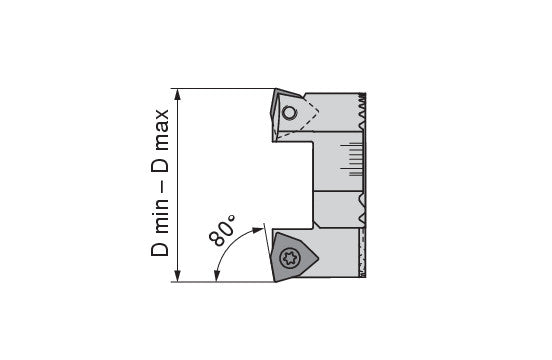 Ceratizit Pair Of Insert Holder VD80/83-121; SpinTools Blade Carriers 80° Twin G04 6288212100 (0660862)