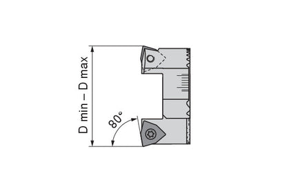 Ceratizit Pair Of Insert Holder VD80/83-121; SpinTools Blade Carriers 80° Twin G04 6288212100 (0660862)