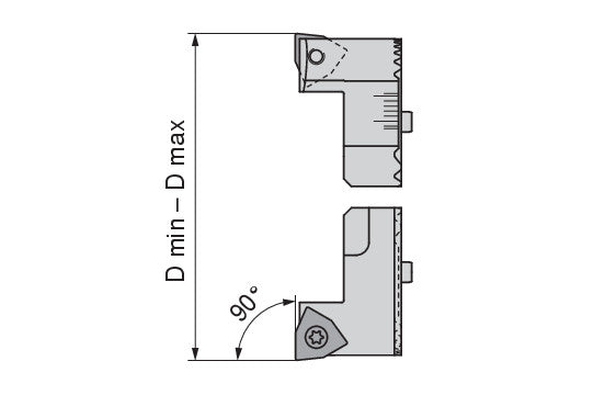 Ceratizit CROSS-SLIDE ASSY G04 90 83, Inch TwinKom Tool Holder 90° 6787112100 (0660869)