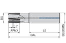 Ceratizit PCD-GWF 16X16XM1,50 SR IKS MonoThread Shank Thread Milling Cutter 5002816000 (0682214)