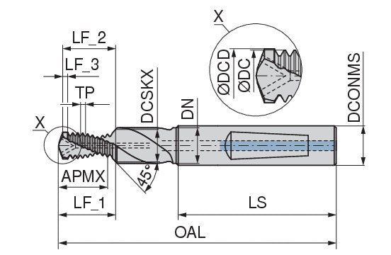 Ceratizit BGF M5 1,5D IK PATENT. MonoThread - Drill Thread Milling Cutter With Chamfer Facet - 5053405000 (0682257)