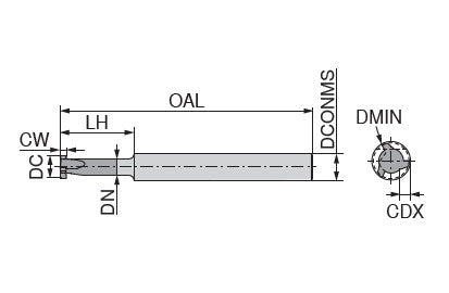 Ceratizit MICROMILL.7,8.HA.8.2,0.1,2.25,4 CWX500 CoreLine - Solid Carbide Circular Milling Cutter - 53050300 (0650700)