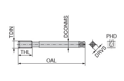 Ceratizit CavTapUNI.G1/8-28.ISO228X.~DIN5156-C TIN CoreLine Blind Hole Machine taps, Right-hand 22634012 (0655767)