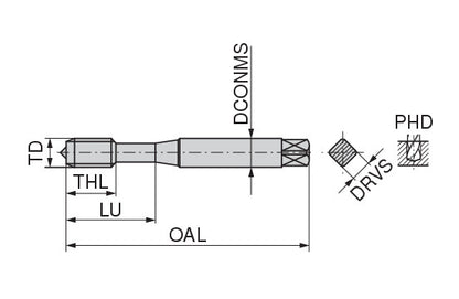 Ceratizit CavTap SOFT.M2,5.ISO2-6H.DIN371-C CoreLine Blind Hole Machine taps, Right-hand 22326025 (0655464)