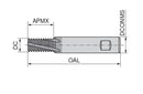 Ceratizit SFSE.UNC1/4-20.HB.8.14.0 TI500 MonoThread Thread Milling Cutter With Chamfer Facet 54811014 (0650719)