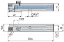 Ceratizit SCACR 1616 H09 DC CoreLine - 90° - Tool Holder With Screw Clamping 7076601600 (0722549)
