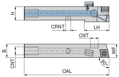 Ceratizit SCACL 1616 H09 DC CoreLine - 90° - Tool Holder With Screw Clamping 7076601601 (0722142)