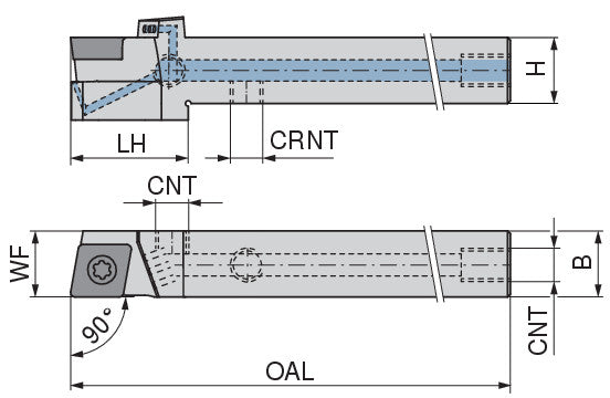 Ceratizit SCACR 1212 M09 DC CoreLine - 90° - Tool Holder With Screw Clamping 7076611200 (0722548)