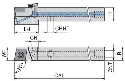 Ceratizit SCACR 1212 M09 DC CoreLine - 90° - Tool Holder With Screw Clamping 7076611200 (0722548)