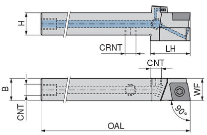 Ceratizit SCACL 1212 M09 DC CoreLine - 90° - Tool Holder With Screw Clamping 7076611201 (0722546)